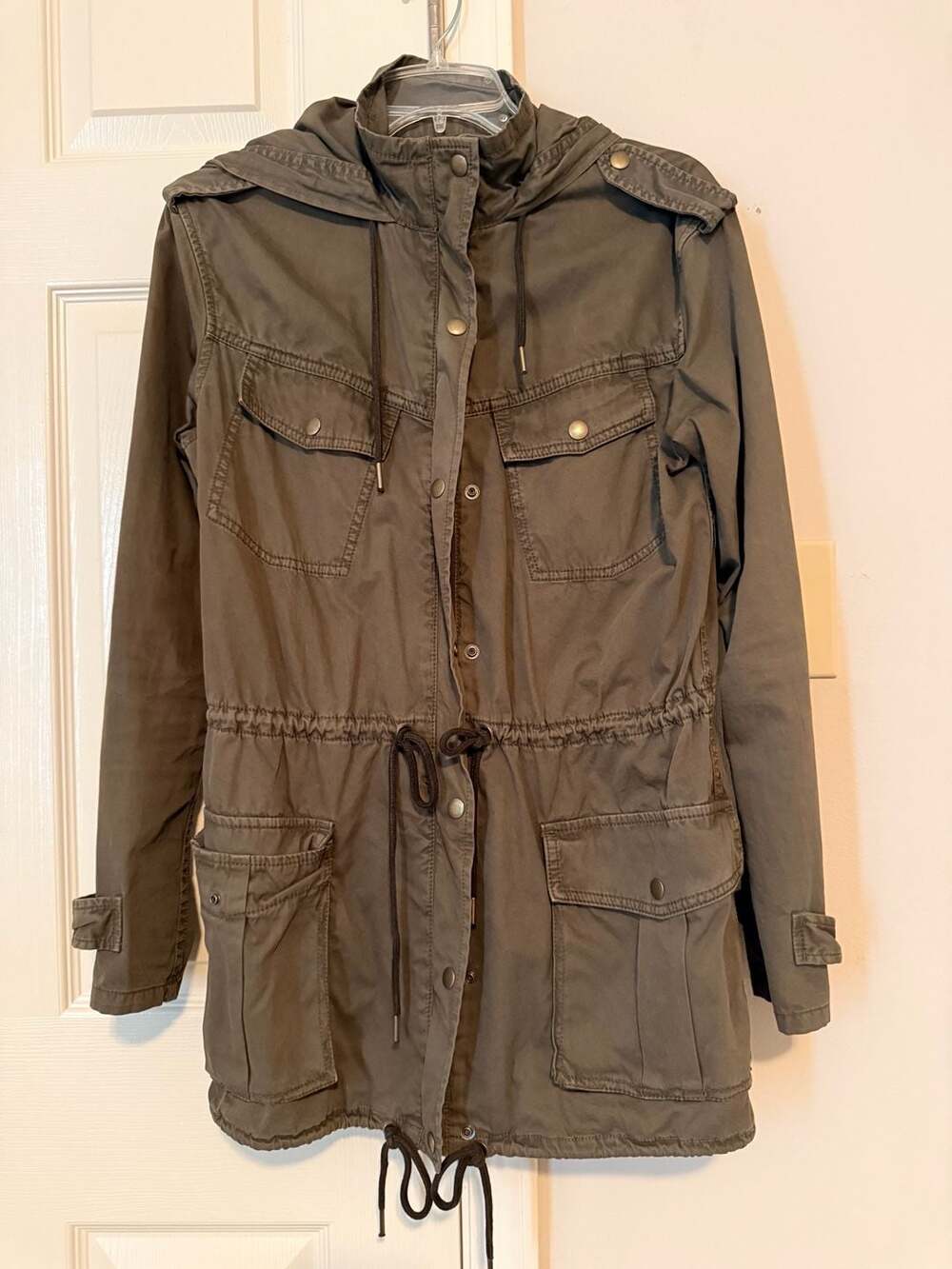 Talula Trooper Utility Jacket Size S Olive Green Cotton Hooded Army Coat